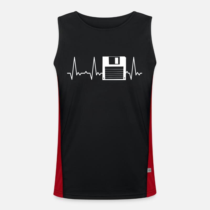 Herzschlag Diskette Funktionelles Kontrast-Tank Top für Männer 