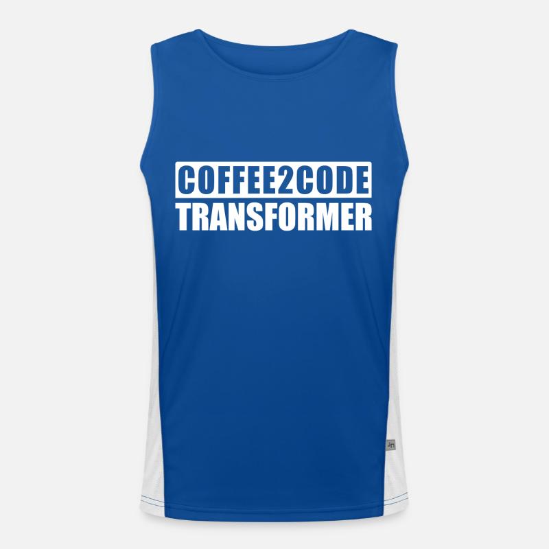Coffee 2 Code Transformer Programmeur IT Chemise Débardeur respirant contrasté Homme 