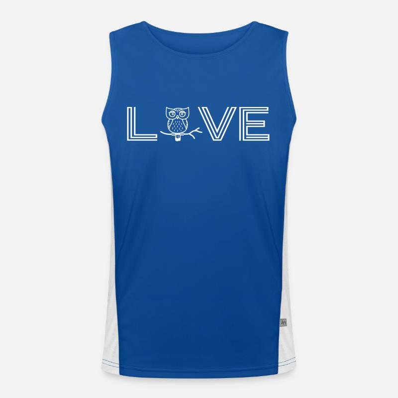 Eule "love-Eule" Eulendesign Funktionelles Kontrast-Tank Top für Männer 