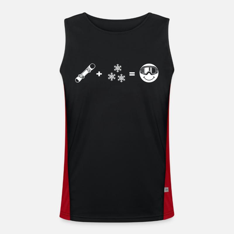 Snowboarder "Snowboarder-Love" Freestyleboard - Men's Functional Contrast Tank Top  - black/red