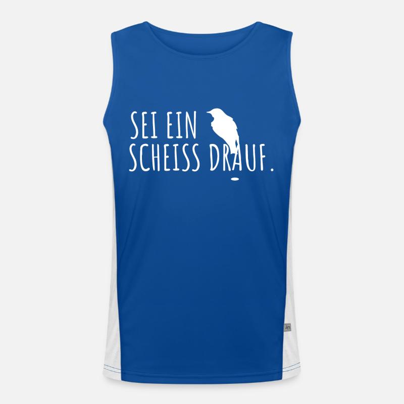 Sei ein Vogel scheiß drauf lustiges Geschenk Funktionelles Kontrast-Tank Top für Männer 