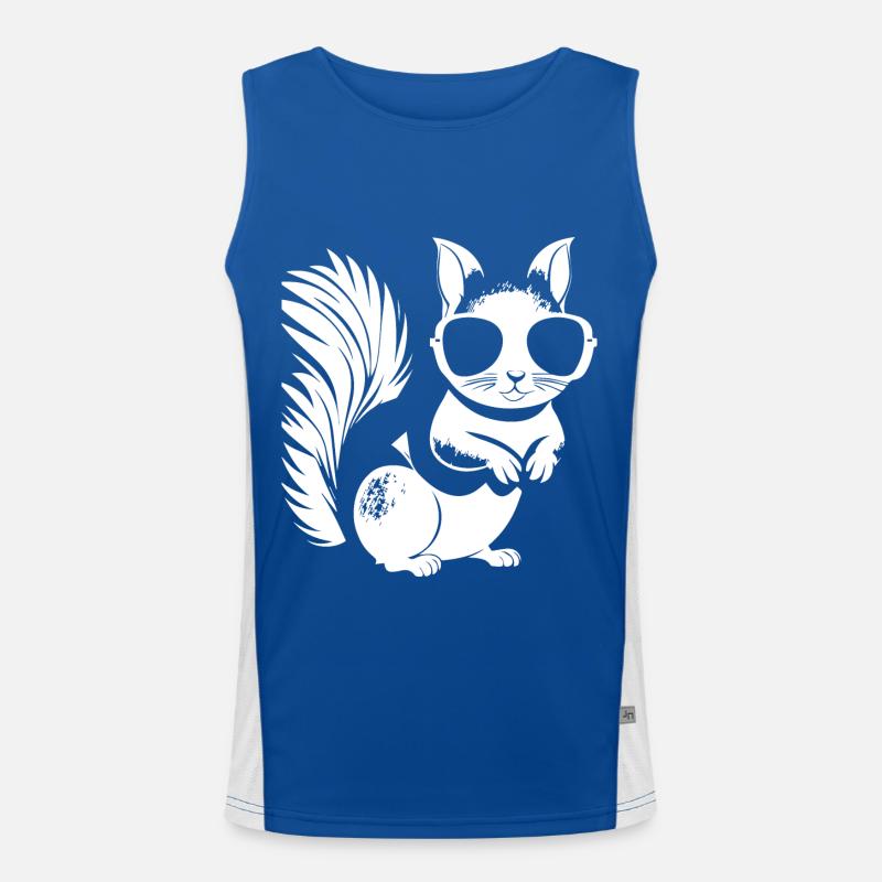 Funny Squirrel Wearing Sunglasses Squirrels Men's Functional Contrast Tank Top 