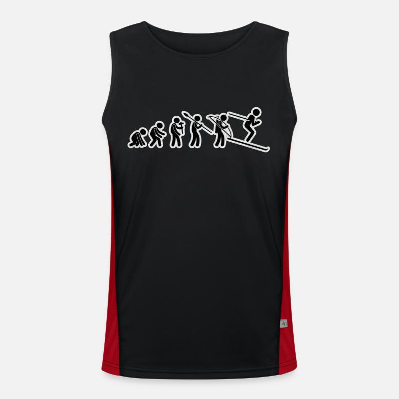 Evolution Ski Black Grunge - Men's Functional Contrast Tank Top  - black/red