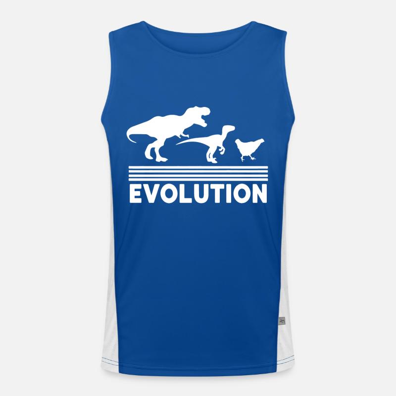 Dinosaure Poulet Evolution Drôle Vintage Rétro Années 70 Débardeur respirant contrasté Homme 
