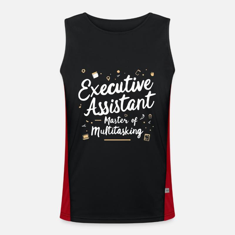 Executive Assistant Inspirational Quote - Men's Functional Contrast Tank Top  - black/red