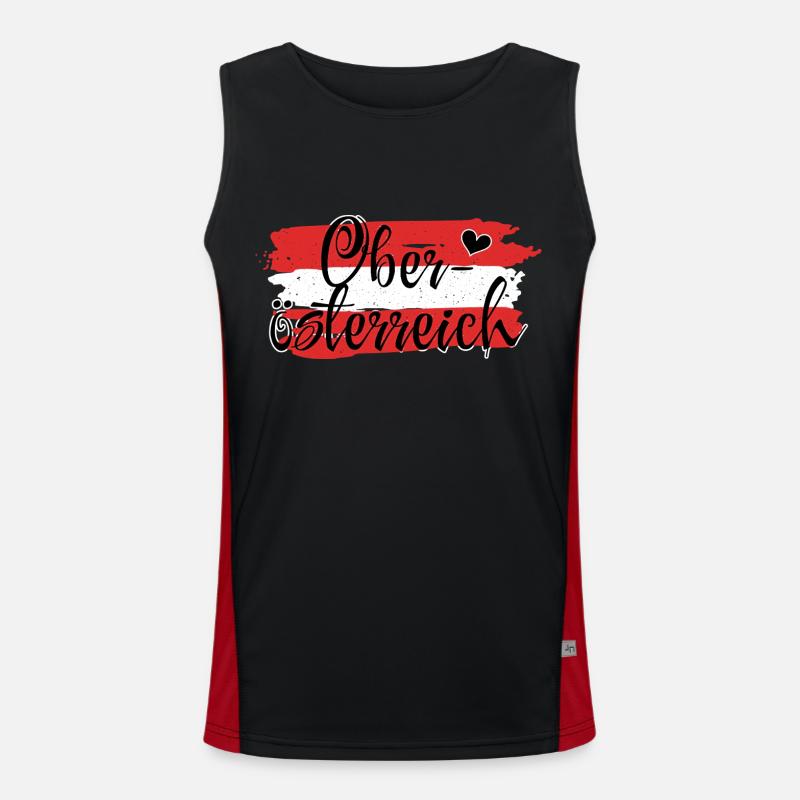 Flag Austria Upper Austria - Men's Functional Contrast Tank Top  - black/red