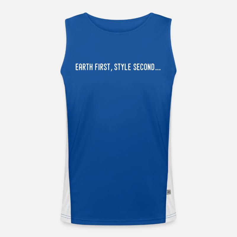 Earth first, second style... Men's Functional Contrast Tank Top 