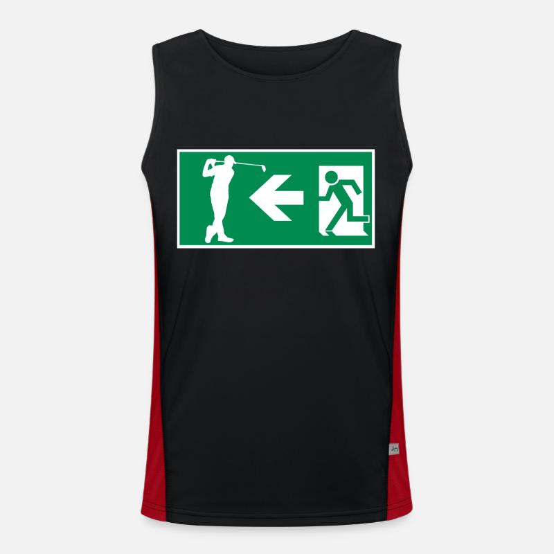 Emergency exit to golf course Golf Hobby Design Men's Functional Contrast Tank Top 
