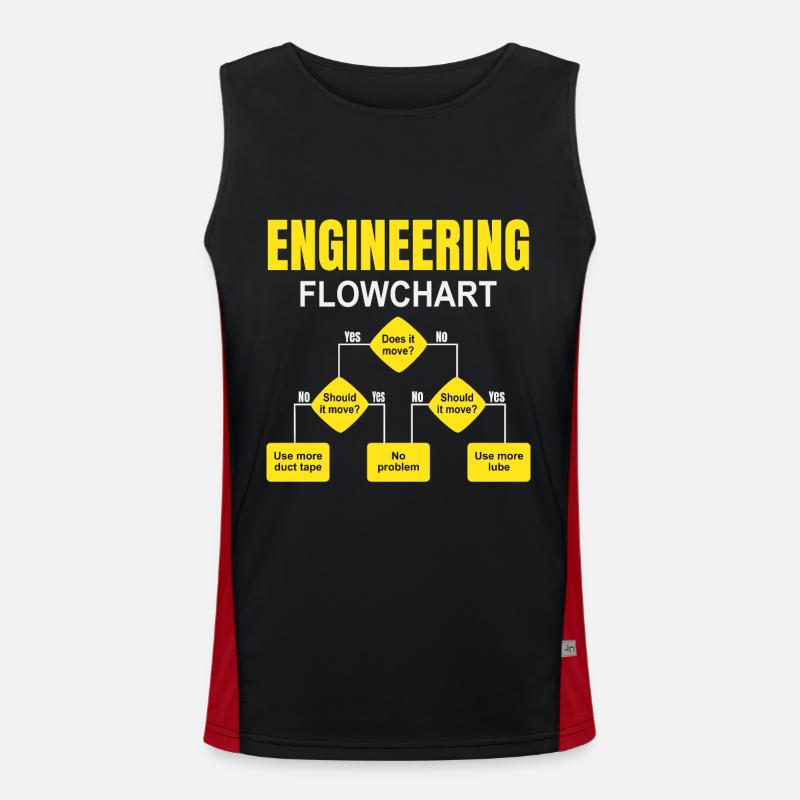 Engineering Flowchart Engineer - Men's Functional Contrast Tank Top  - black/red