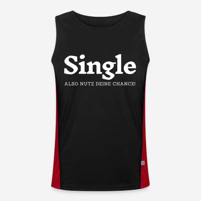 Single - Also nutz deine Chance! Funktionelles Kontrast-Tank Top für Männer 