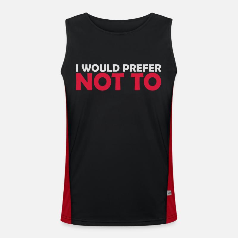 I prefer not to - Men's Functional Contrast Tank Top  - black/red