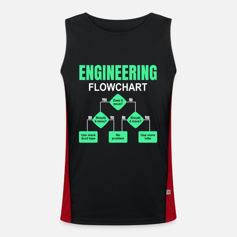 Engineering Flowchart Engineer - Men's Functional Contrast Tank Top  - black/red