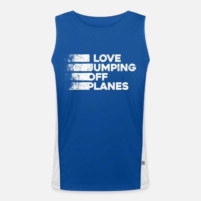 Fallschirmspringen Leidenschaft Design. Perfektes Adrenalin-Geschenk Funktionelles Kontrast-Tank Top für Männer 