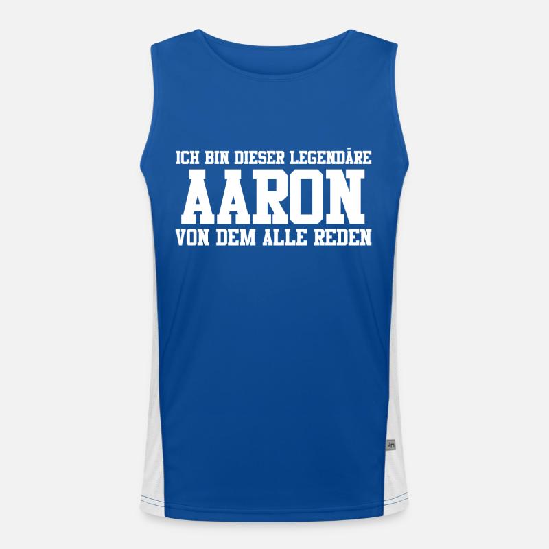 Aaron Name Design Funktionelles Kontrast-Tank Top für Männer 