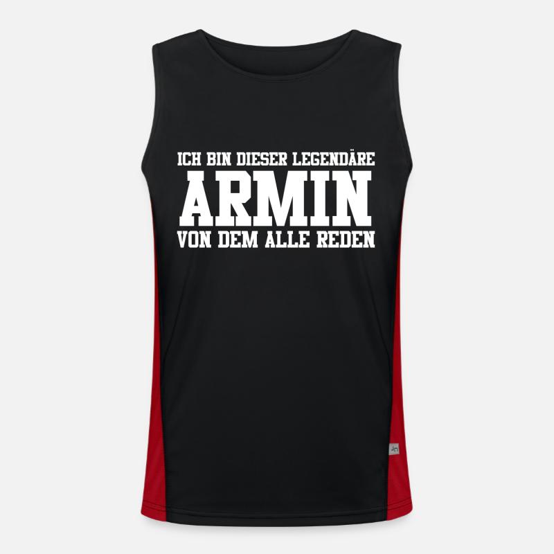 Armin Name Design Funktionelles Kontrast-Tank Top für Männer 