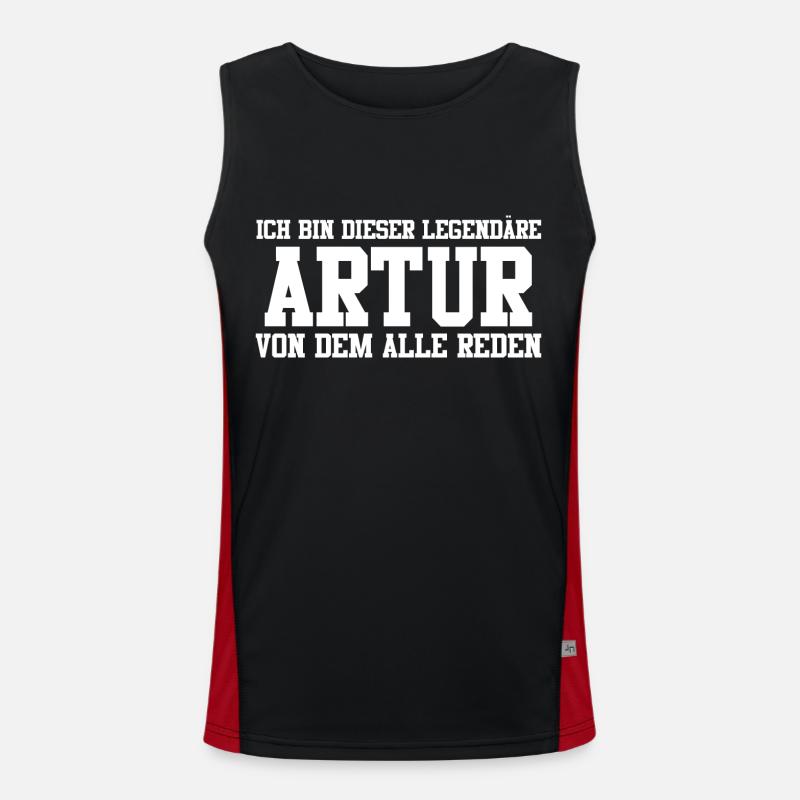 Artur Name Design Funktionelles Kontrast-Tank Top für Männer 