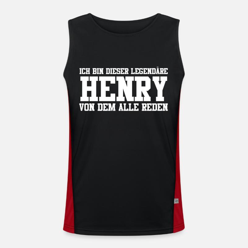 Henry Name Design Funktionelles Kontrast-Tank Top für Männer 