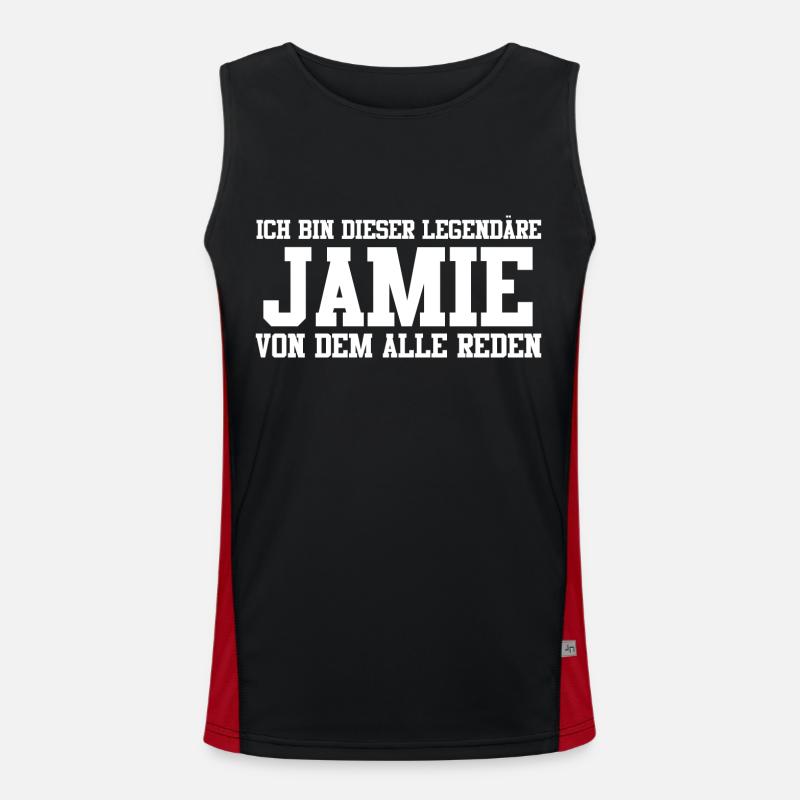 Jamie Name Design Funktionelles Kontrast-Tank Top für Männer 