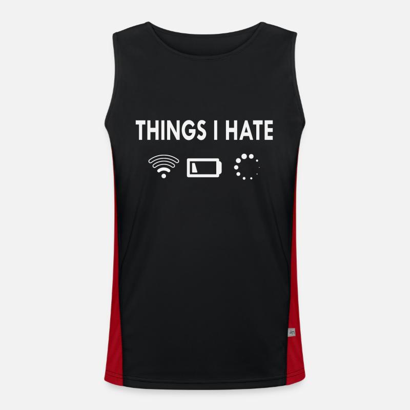 Things I hate - Men's Functional Contrast Tank Top  - black/red