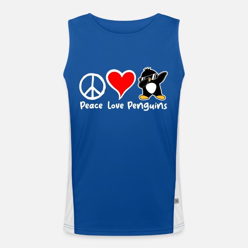 Amour Paix Pingouins Drôle Dab Cool Pingouin Dabbing Débardeur respirant contrasté Homme 