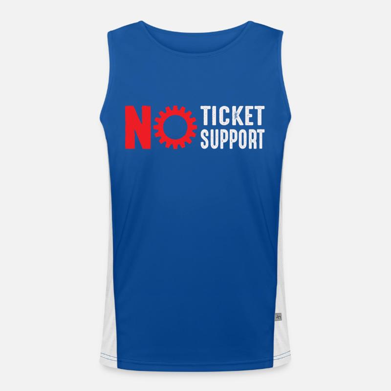 No Ticket No Support Informatiker IT Administrator Funktionelles Kontrast-Tank Top für Männer 
