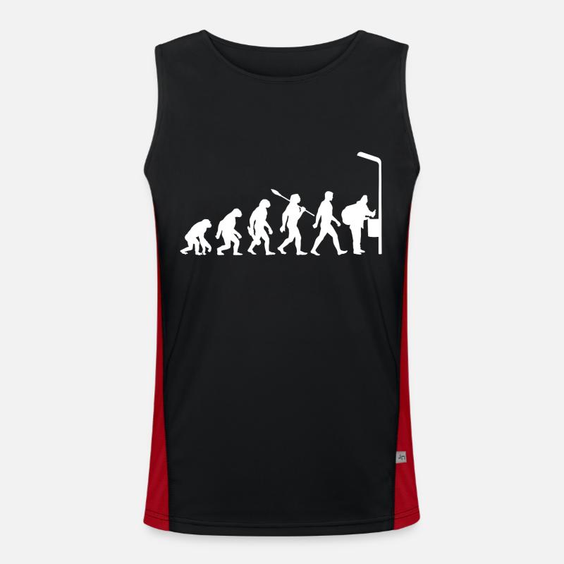 Evolution - Collecting Bottles - Poverty - Men's Functional Contrast Tank Top  - black/red