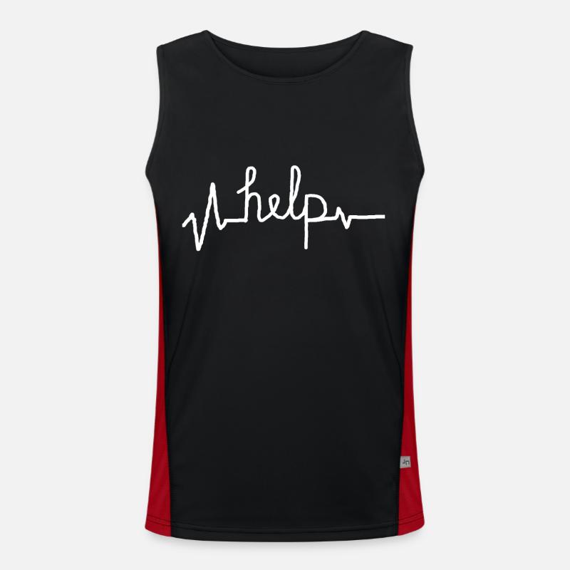 help help - Men's Functional Contrast Tank Top  - black/red