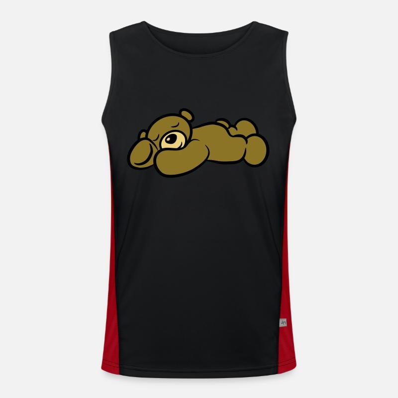 Teddy bear sleep tired sweet Men's Functional Contrast Tank Top 