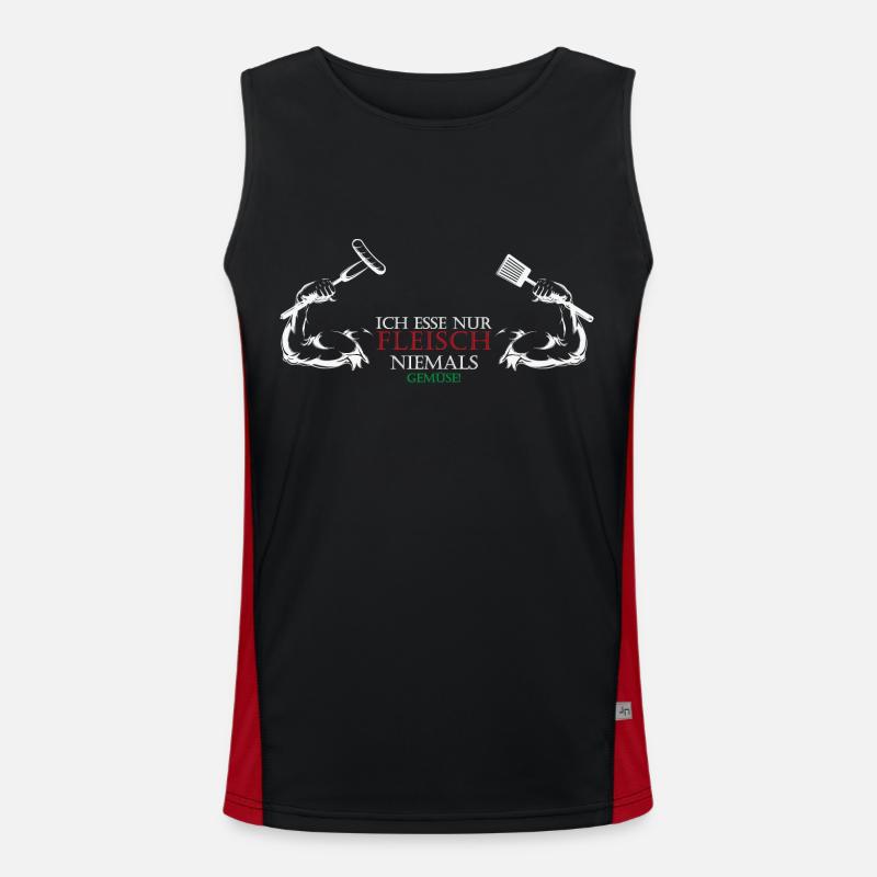 Ich esse nur Fleisch! Funktionelles Kontrast-Tank Top für Männer 