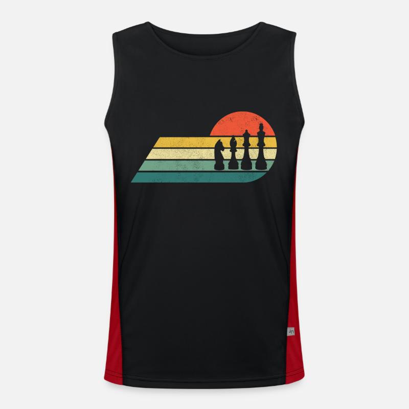 Chess retro hobby Men's Functional Contrast Tank Top 