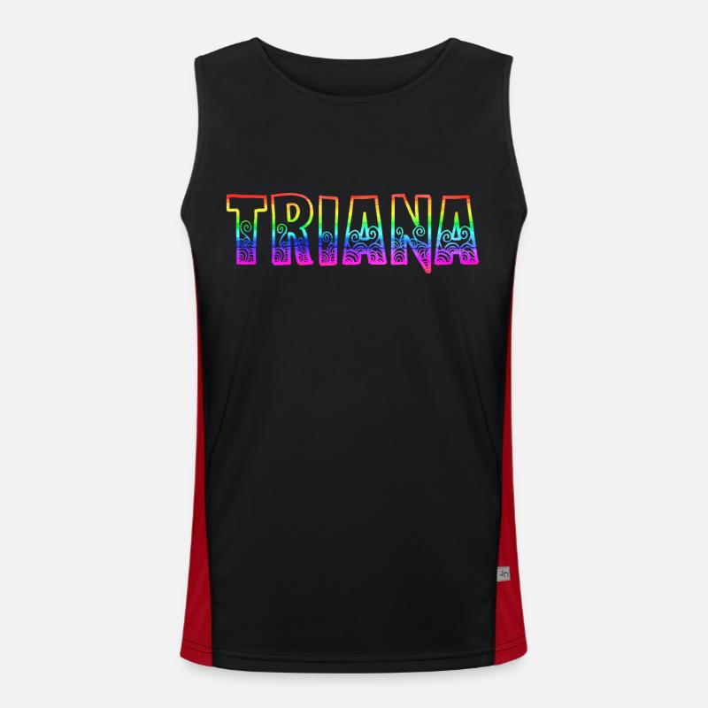 triana rs rainbow - Men's Functional Contrast Tank Top - black/red