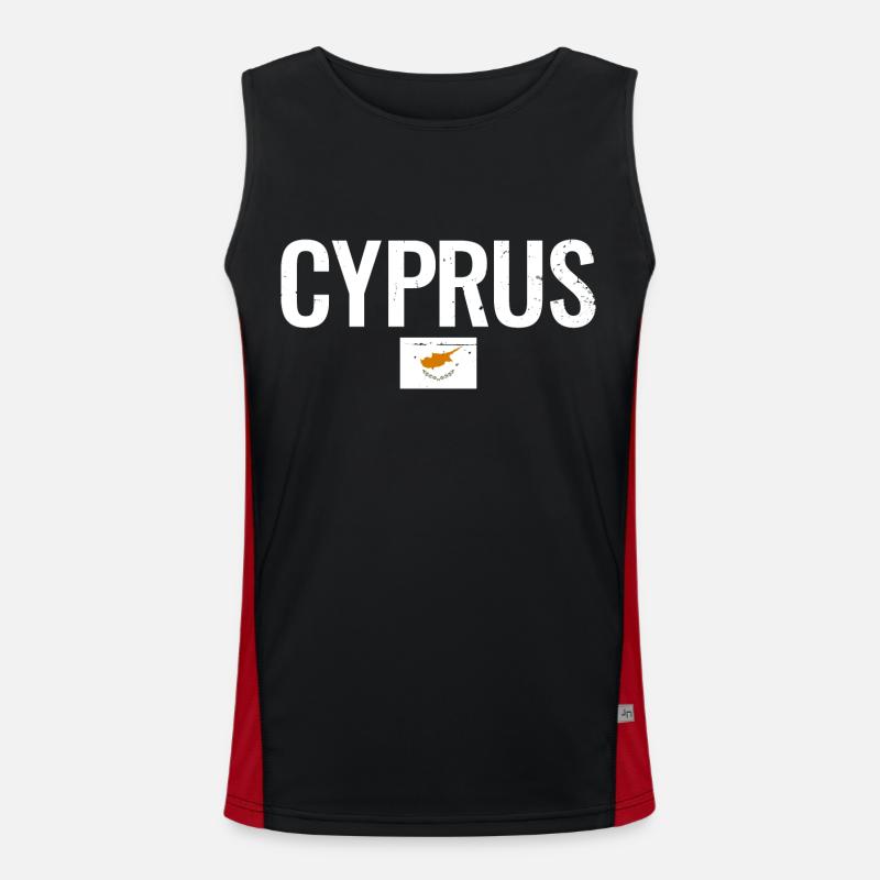 Zypern Zyprische Flagge Zyprer Funktionelles Kontrast-Tank Top für Männer 