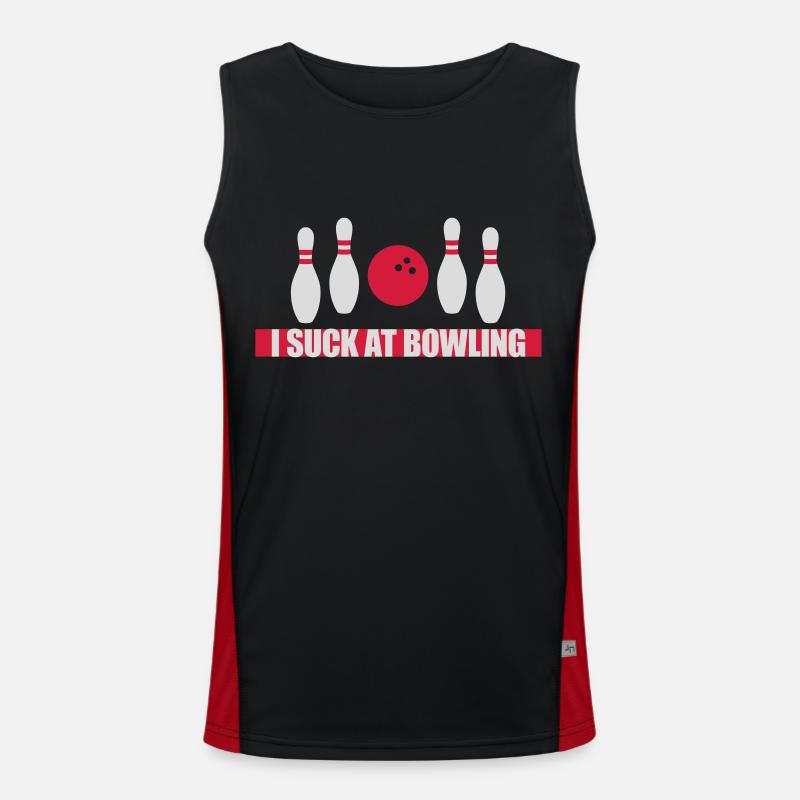 I suck at bowling - Men's Functional Contrast Tank Top - black/red