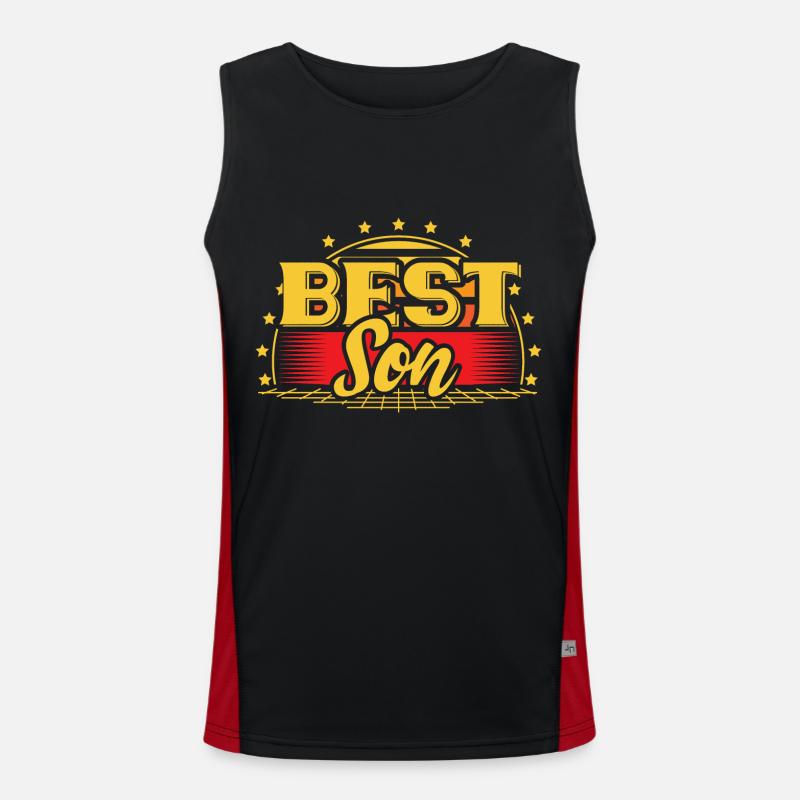 Son Birth Young Gift Idea - Men's Functional Contrast Tank Top - black/red