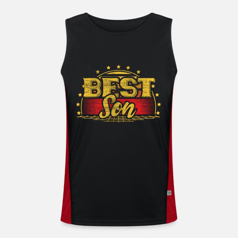 Best Son Gift Idea - Men's Functional Contrast Tank Top  - black/red