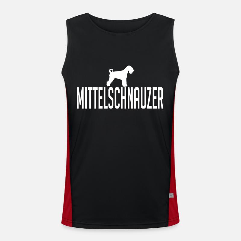 Mittelschnauzer Hunderasse Hunde Wilsigns Funktionelles Kontrast-Tank Top für Männer 