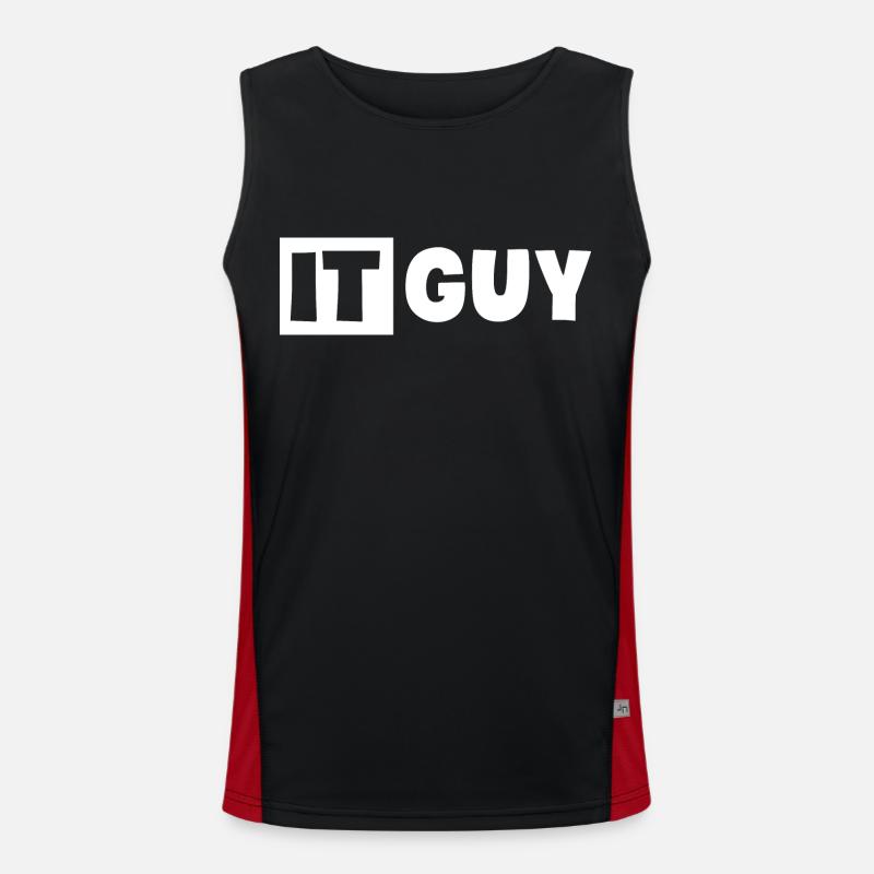 IT Guy Funny Information Technology Tech Desktop Men's Functional Contrast Tank Top 