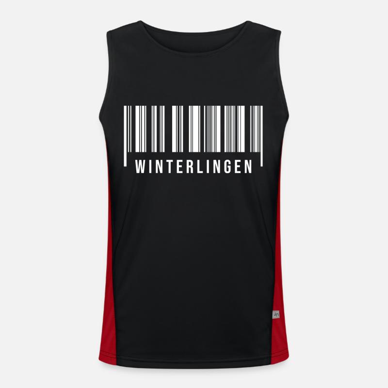 Schwaben Strichcode Winterlingen Funktionelles Kontrast-Tank Top für Männer 
