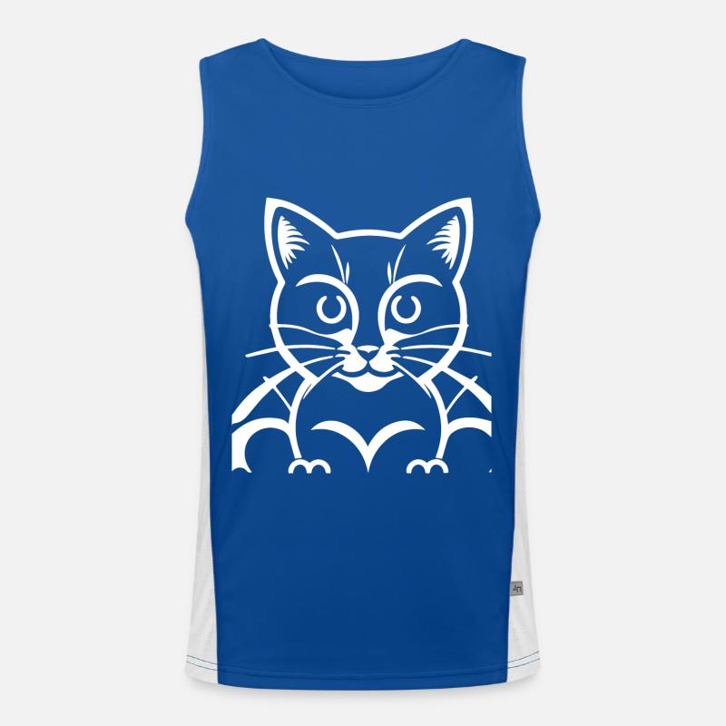 Drôle de chat Silhouette Cheeky Fun Cats Débardeur respirant contrasté Homme 