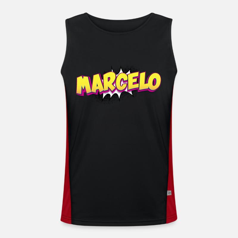Marcelo Benutzerdefinierter Name Comic-Stil Pop-Art, Funktionelles Kontrast-Tank Top für Männer 