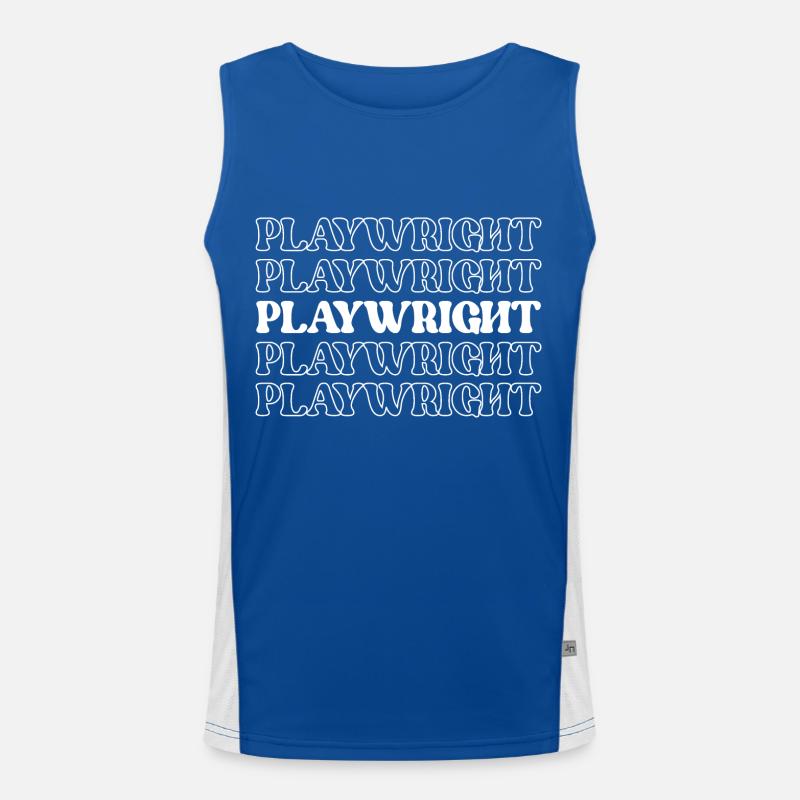 Playwright Dramatist Scriptwriter Writer Dramatic Men's Functional Contrast Tank Top 