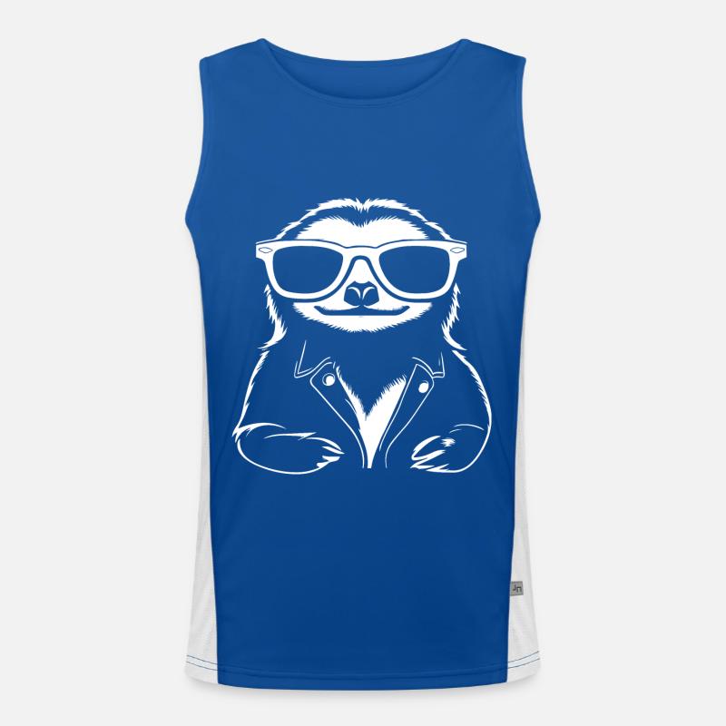 Sloths Anime Sloth Manga Sloth Sunglasses Men's Functional Contrast Tank Top 