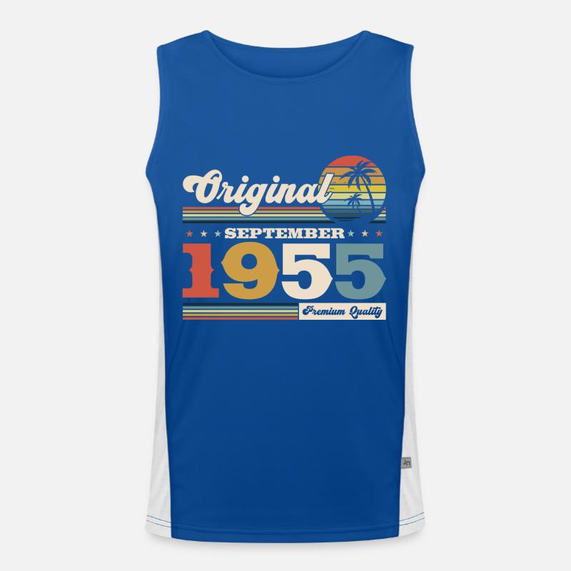 70th Birthday Legend September 1955 Volume 55 Men's Functional Contrast Tank Top 