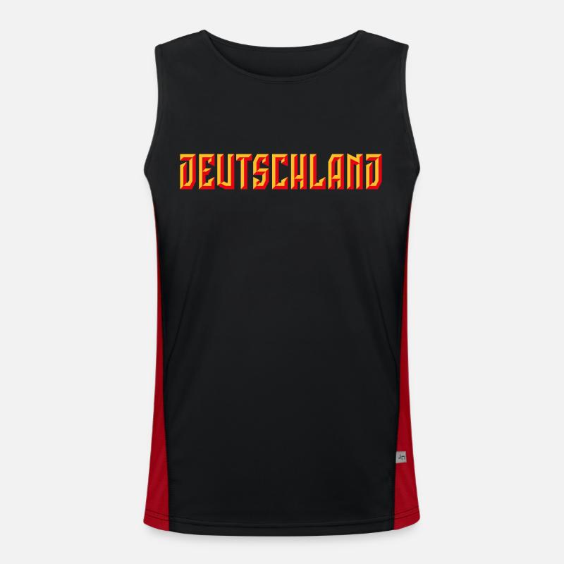 Deutschland Lettering (Relief / 3D / 2C) Men's Functional Contrast Tank Top 