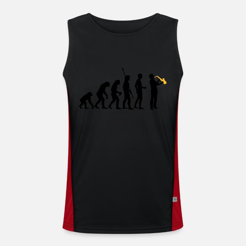 evolution_saxophon_a_2 - Men's Functional Contrast Tank Top  - black/red