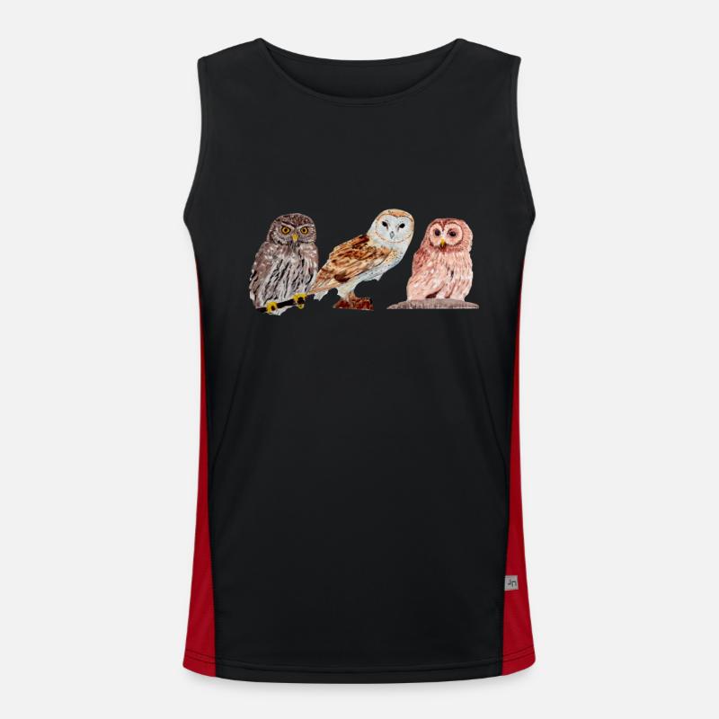 Trio von Eulen Funktionelles Kontrast-Tank Top für Männer 