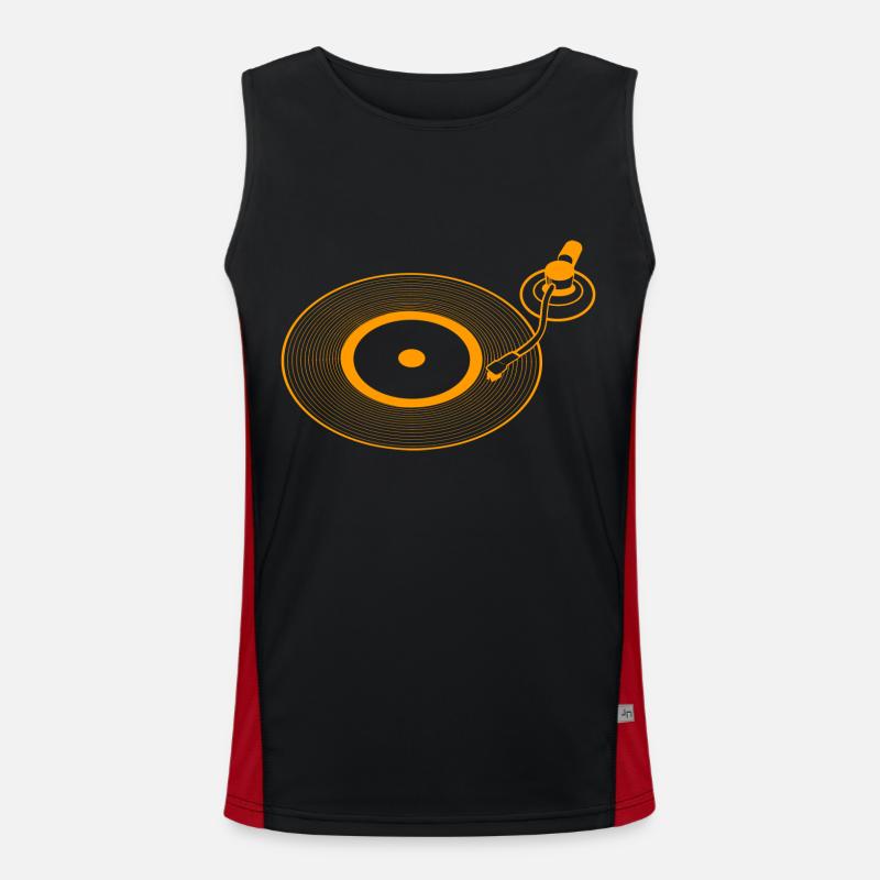 Record Record Record Player - Men's Functional Contrast Tank Top  - black/red