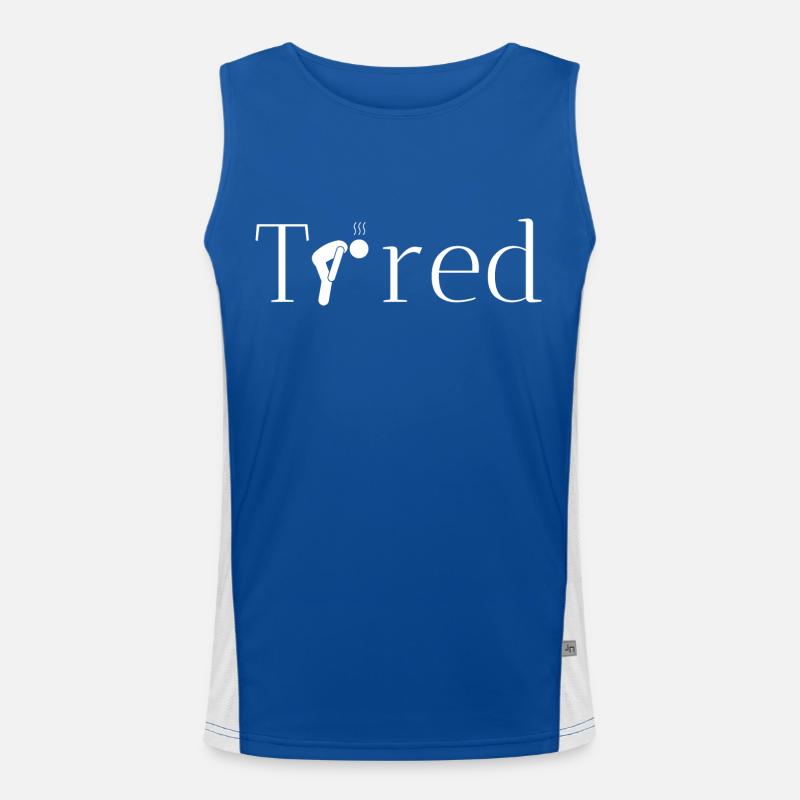 müde originelle geschenkidee Funktionelles Kontrast-Tank Top für Männer 