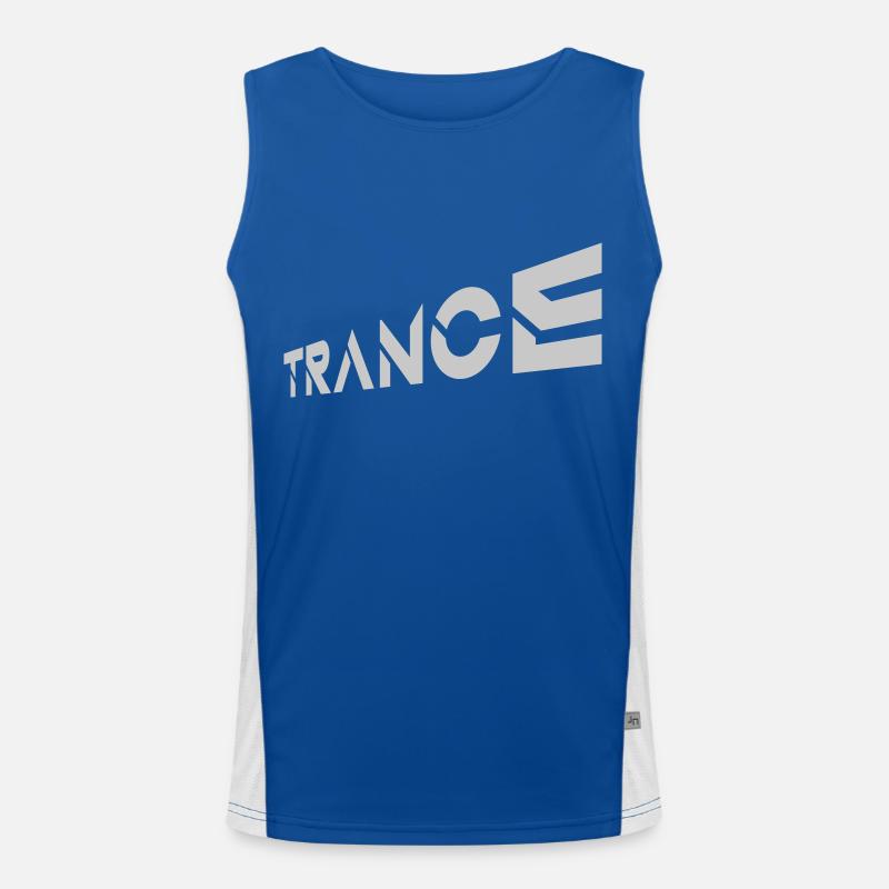 Techno Trance Schriftzug Musik Funktionelles Kontrast-Tank Top für Männer 