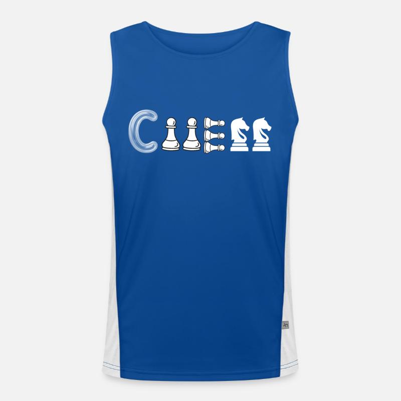 Schach Spruch Geschenk Schachmatt Queens Gambit Funktionelles Kontrast-Tank Top für Männer 